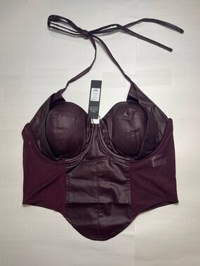 Fashion Nova Women’s Burgundy Halter Longline Bustier Size 2X NWT